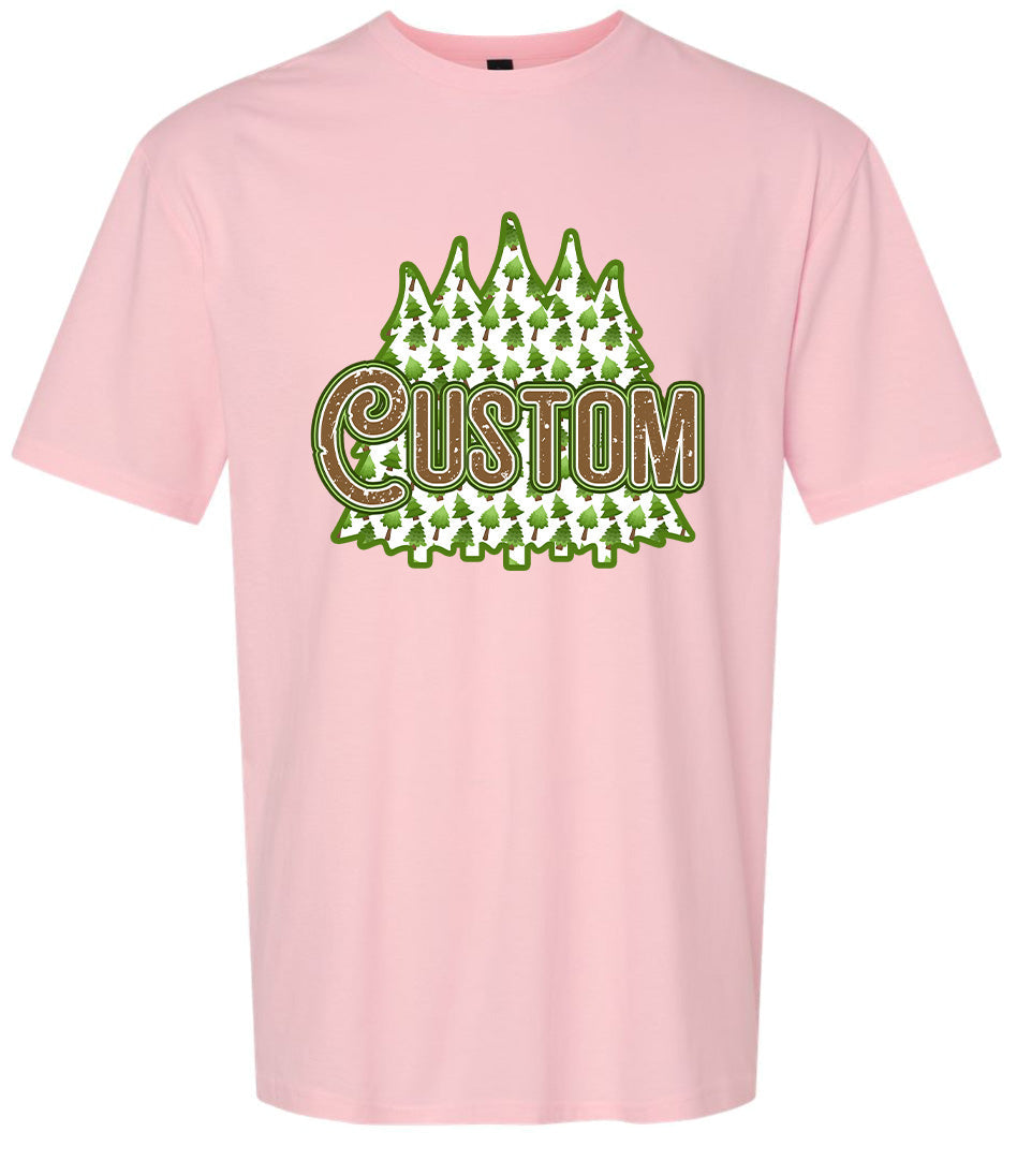 Custom Woodland Trees Adult Gildan Soft Shirt