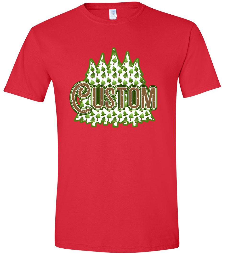 Custom Woodland Trees Adult Gildan Soft Shirt