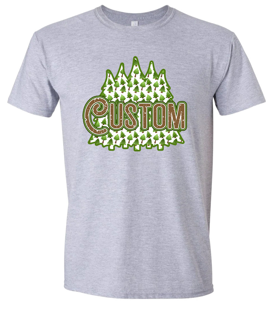 Custom Woodland Trees Adult Gildan Soft Shirt