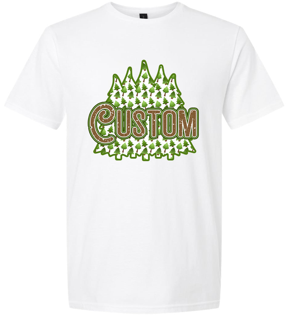 Custom Woodland Trees Adult Gildan Soft Shirt