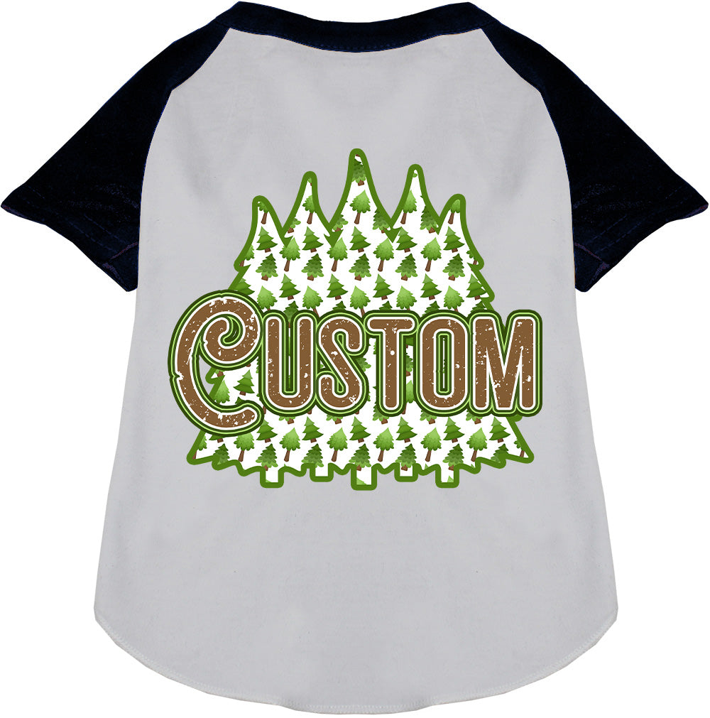 Custom Woodland Trees Pet Raglan Shirts