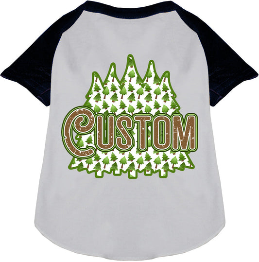 Custom Woodland Trees Pet Raglan Shirts