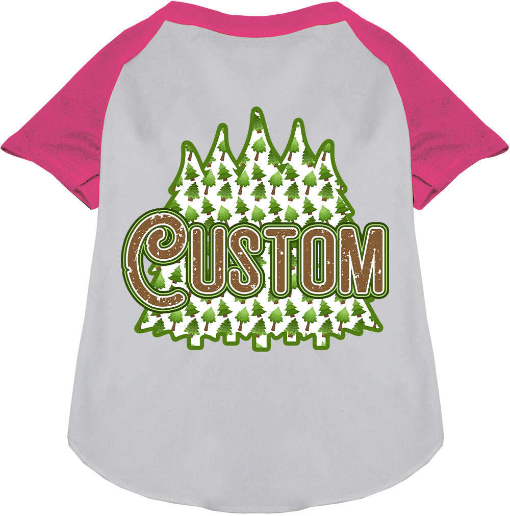 Custom Woodland Trees Pet Raglan Shirts