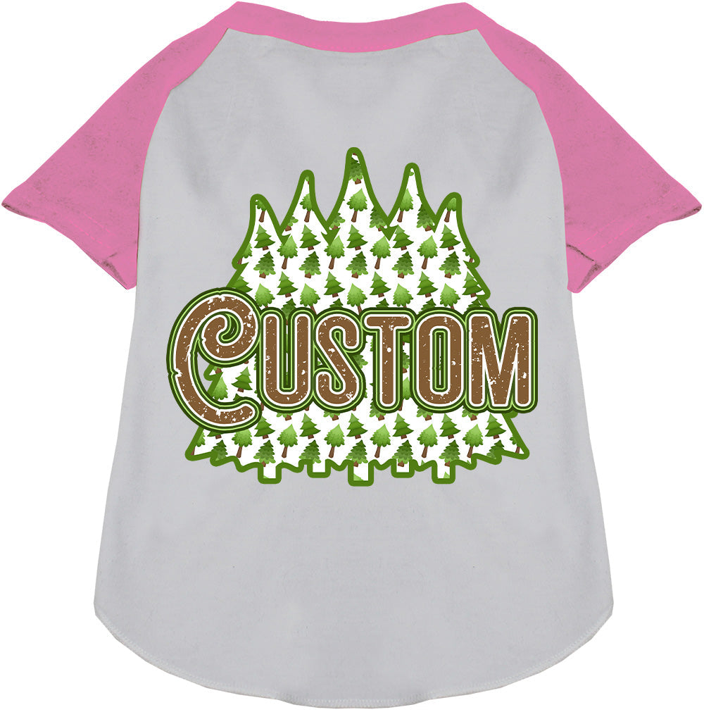 Custom Woodland Trees Pet Raglan Shirts