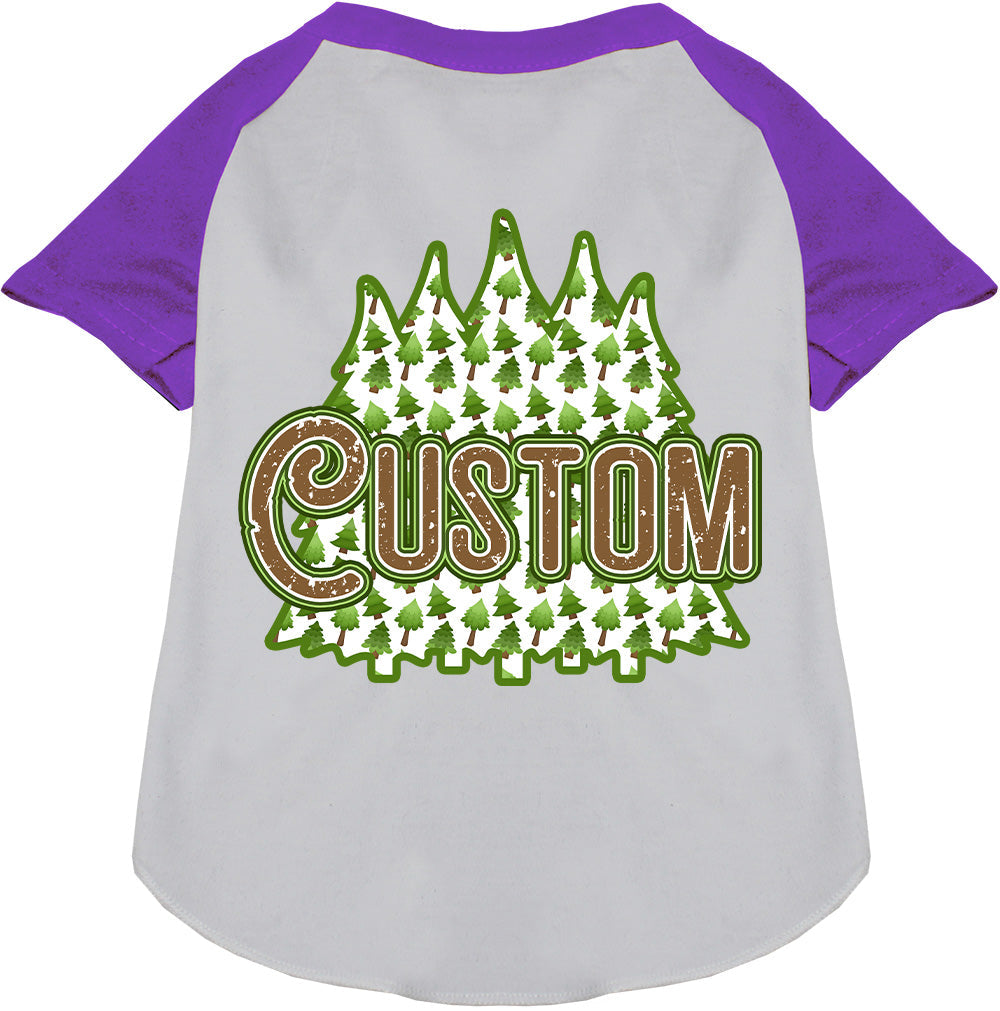 Custom Woodland Trees Pet Raglan Shirts