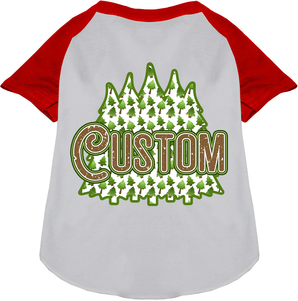 Custom Woodland Trees Pet Raglan Shirts