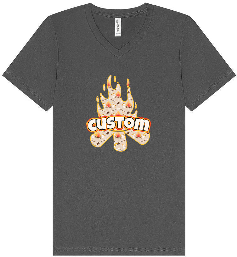 Custom Around the Campfire Unisex V-Neck Shirt