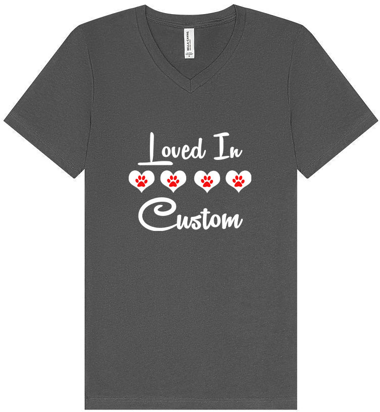Custom Loved In Unisex V-Neck Shirt