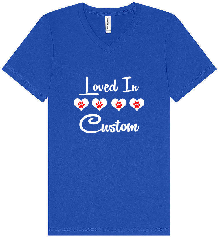Custom Loved In Unisex V-Neck Shirt