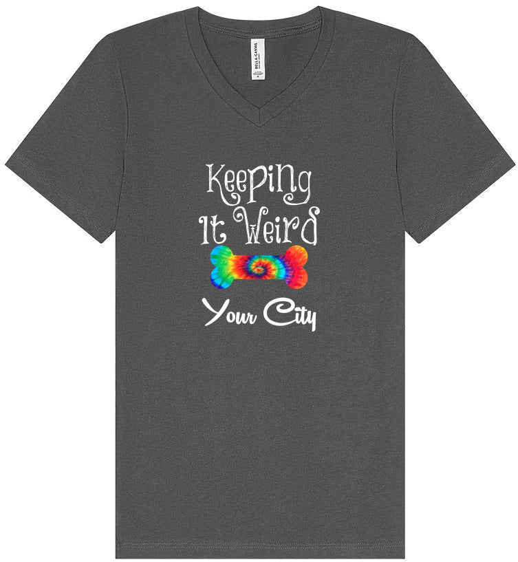 Custom Stay Weird in Unisex V-Neck Shirt