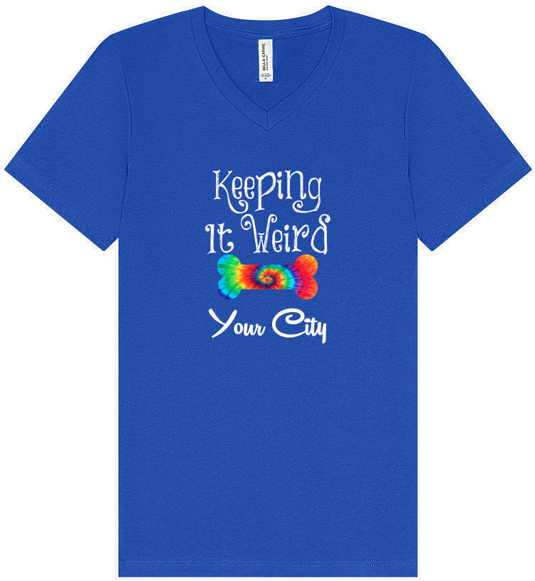 Custom Stay Weird in Unisex V-Neck Shirt