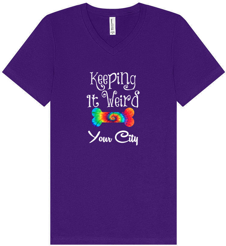Custom Stay Weird in Unisex V-Neck Shirt