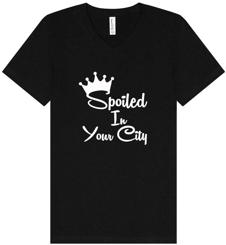 Custom Spoiled In Unisex V-Neck Shirt