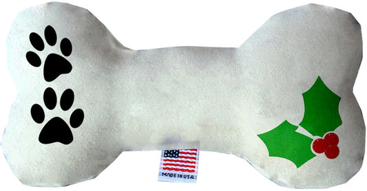Holly Bone Christmas Plush Pet and Dog Bone Toy