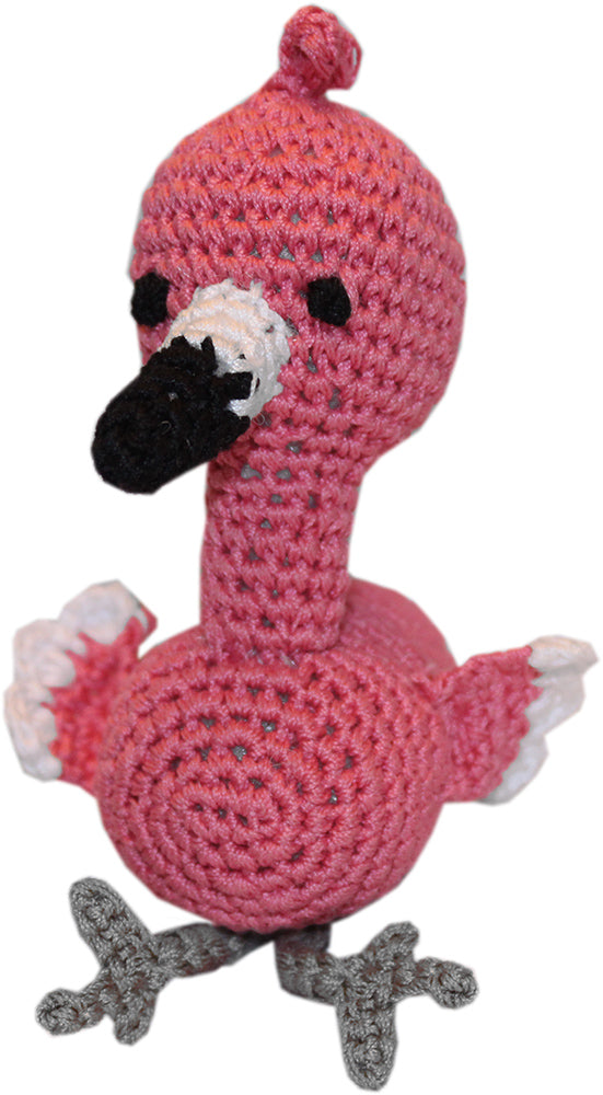 Fergie the Flamingo Crocheted Knit Knack Pet Toy