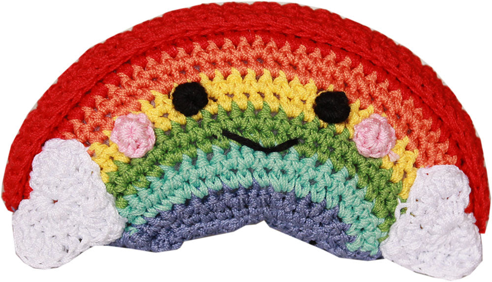 Happy Rainbow Crocheted Knit Knack Pet Toy