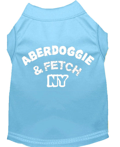 Pet Dog & Cat Shirt Screen Printed, "Aberdoggie and Fetch NY"