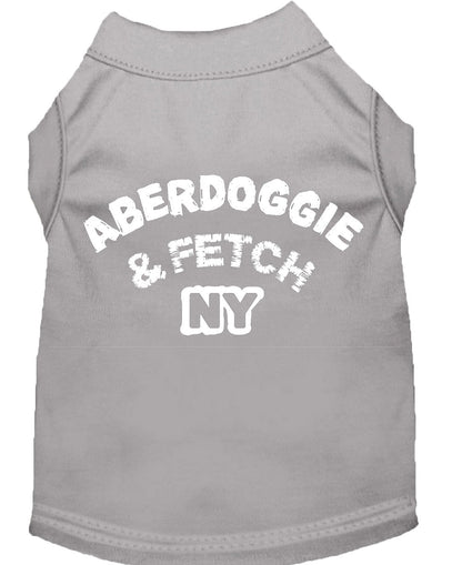 Pet Dog & Cat Shirt Screen Printed, "Aberdoggie and Fetch NY"