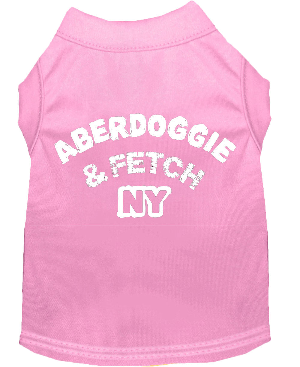 Pet Dog & Cat Shirt Screen Printed, "Aberdoggie and Fetch NY"