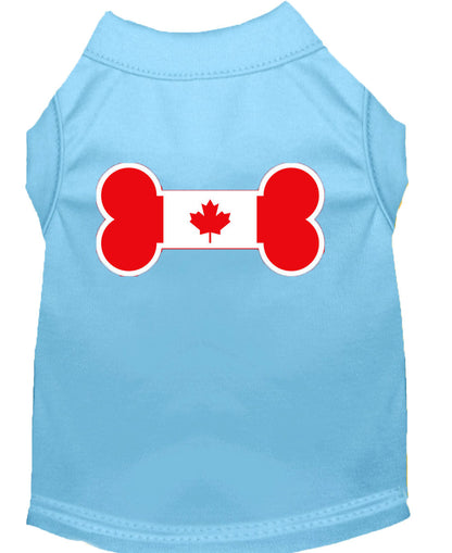 Pet Dog & Cat Shirt Screen Printed, "Bone Shaped Canadian Flag"