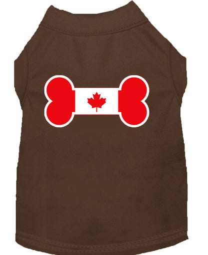 Pet Dog & Cat Shirt Screen Printed, "Bone Shaped Canadian Flag"