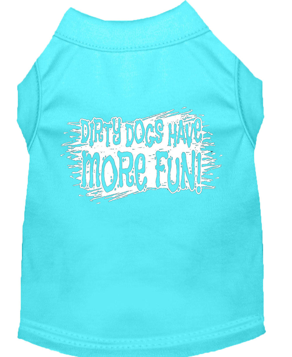 Pet Dog & Cat Shirt Screen Printed, "Dirty Dogs Have More Fun"