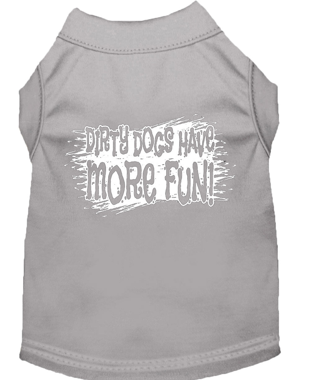 Pet Dog & Cat Shirt Screen Printed, "Dirty Dogs Have More Fun"