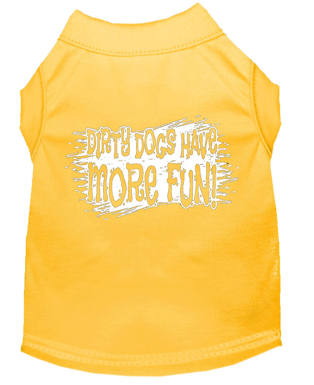 Pet Dog & Cat Shirt Screen Printed, "Dirty Dogs Have More Fun"