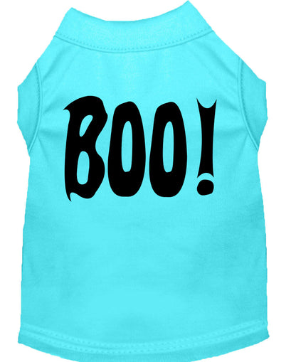 Camiseta de Halloween para perros y gatos con serigrafía "Boo!"