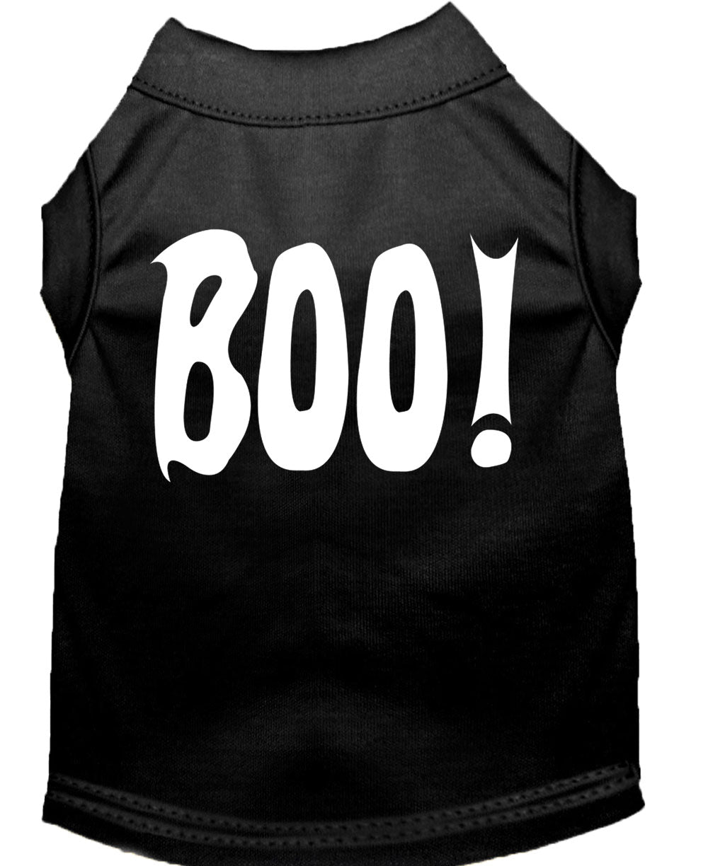 Camiseta de Halloween para perros y gatos con serigrafía "Boo!"