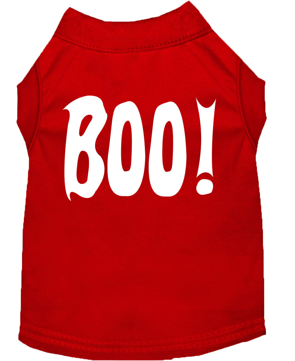 Camiseta de Halloween para perros y gatos con serigrafía "Boo!"