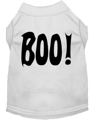 Camiseta de Halloween para perros y gatos con serigrafía "Boo!"