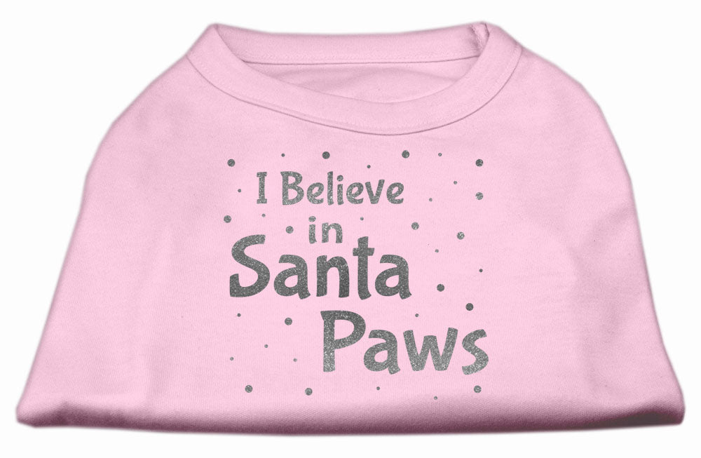 Christmas Screenprinted Dog Shirt, "I Believe In Santa Paws"