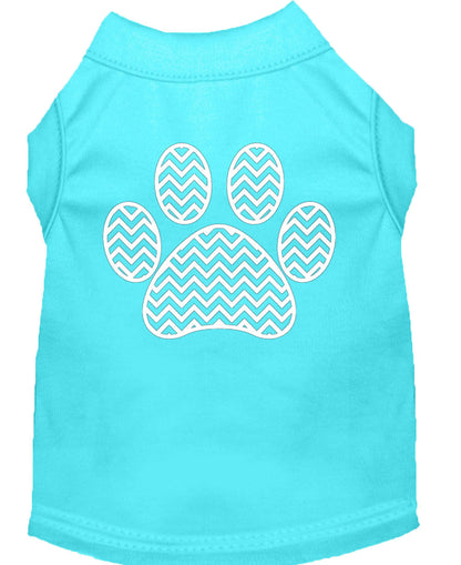 Pet Dog & Cat Shirt Screen Printed, "Chevron Paw"