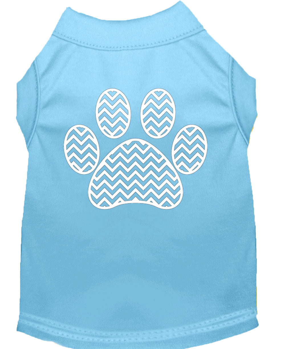 Pet Dog & Cat Shirt Screen Printed, "Chevron Paw"