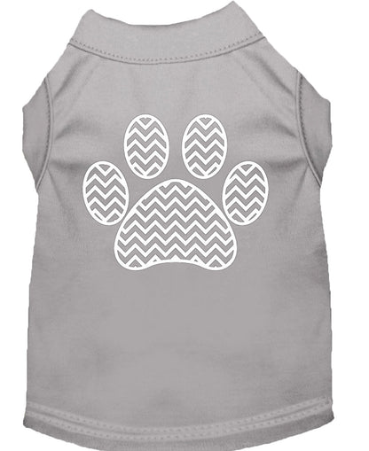 Pet Dog & Cat Shirt Screen Printed, "Chevron Paw"