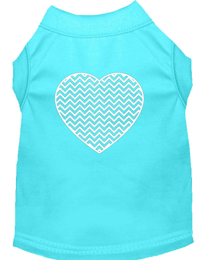 Pet Dog & Cat Shirt Screen Printed, "Chevron Heart"