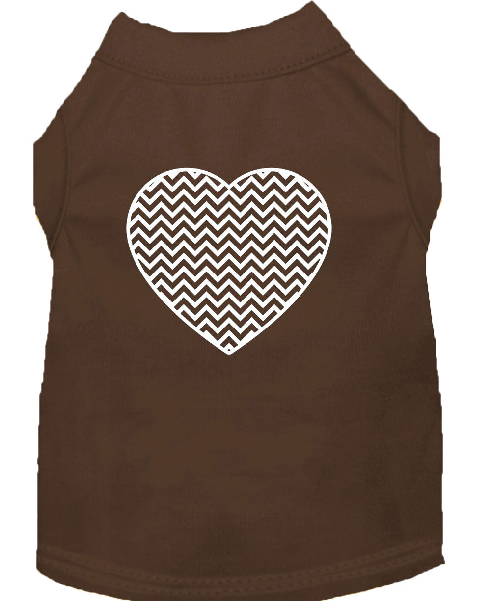 Pet Dog & Cat Shirt Screen Printed, "Chevron Heart"