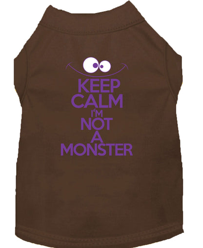 Pet Dog & Cat Shirt Screen Printed, "Keep Calm I'm Not A Monster"