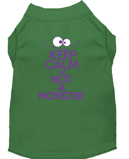 Pet Dog & Cat Shirt Screen Printed, "Keep Calm I'm Not A Monster"
