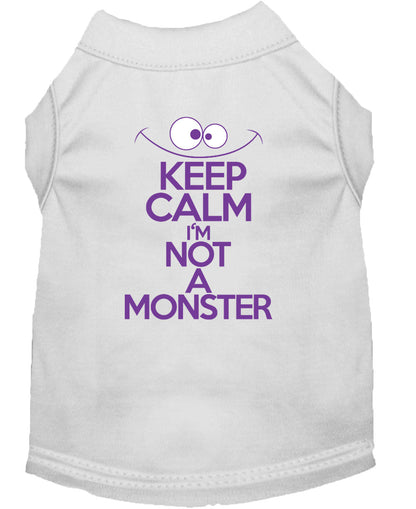 Pet Dog & Cat Shirt Screen Printed, "Keep Calm I'm Not A Monster"