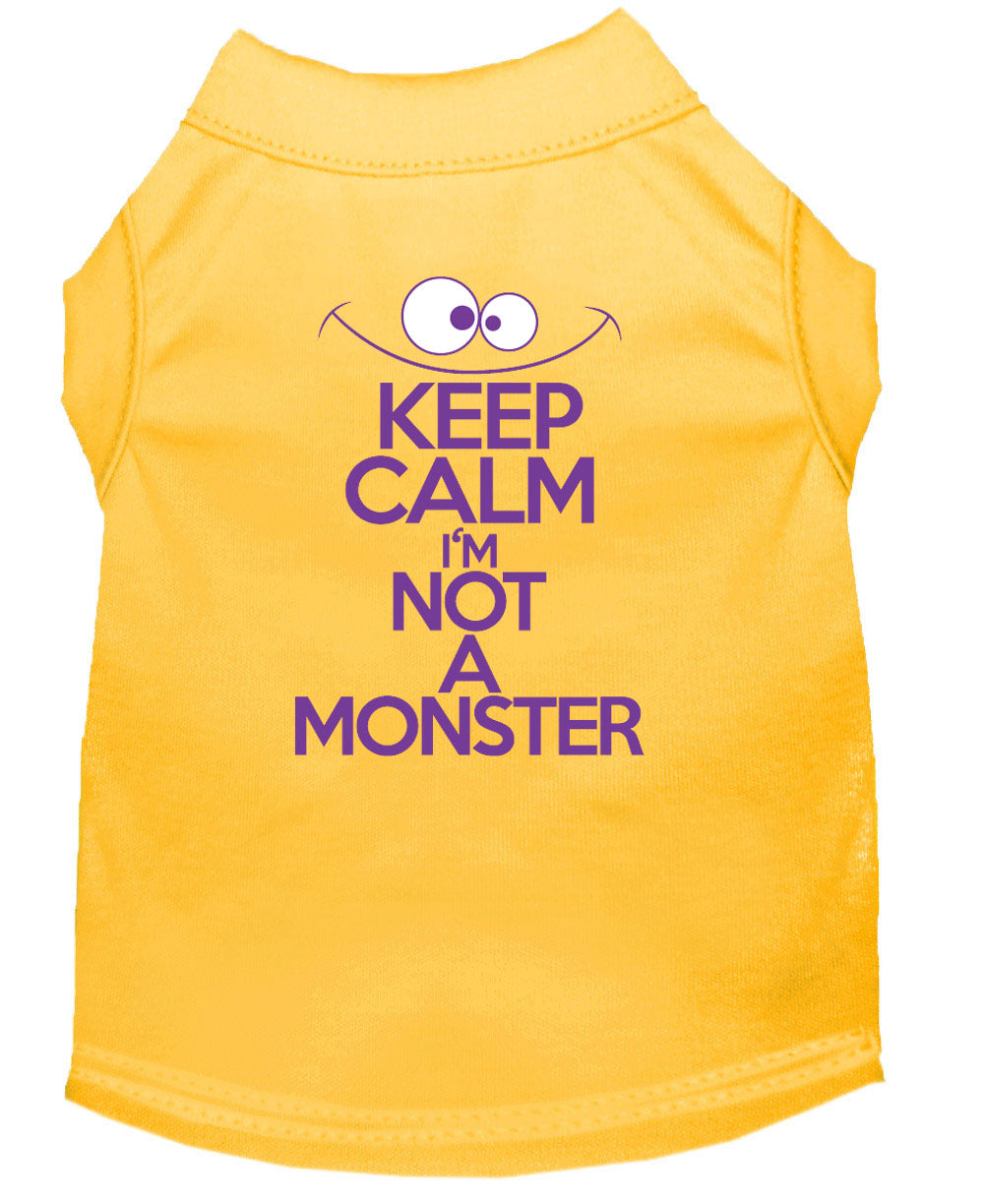 Pet Dog & Cat Shirt Screen Printed, "Keep Calm I'm Not A Monster"