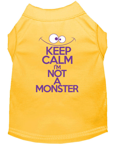 Pet Dog & Cat Shirt Screen Printed, "Keep Calm I'm Not A Monster"