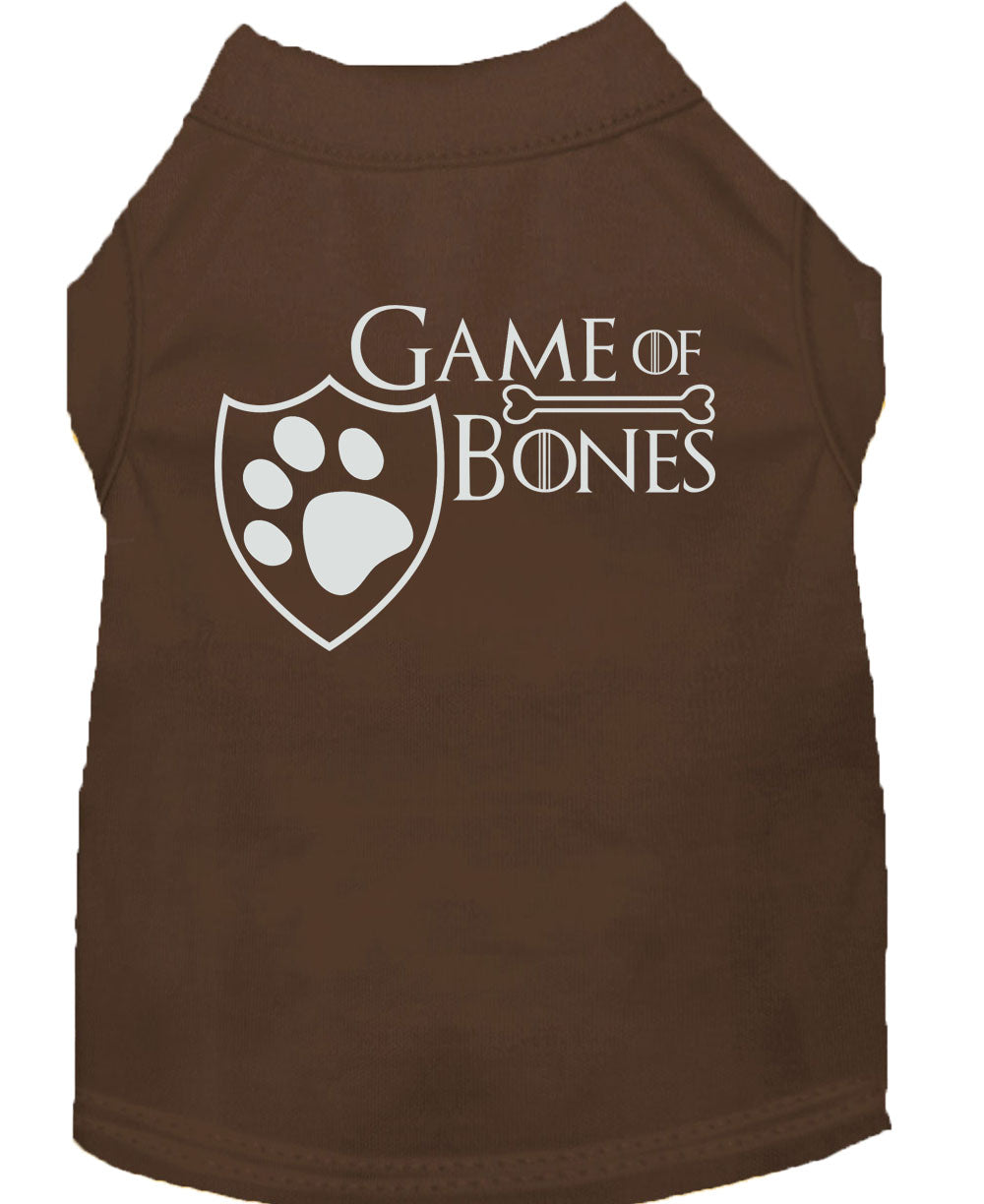 Pet Dog & Cat Shirt Screen Printed, "Game of Bones"