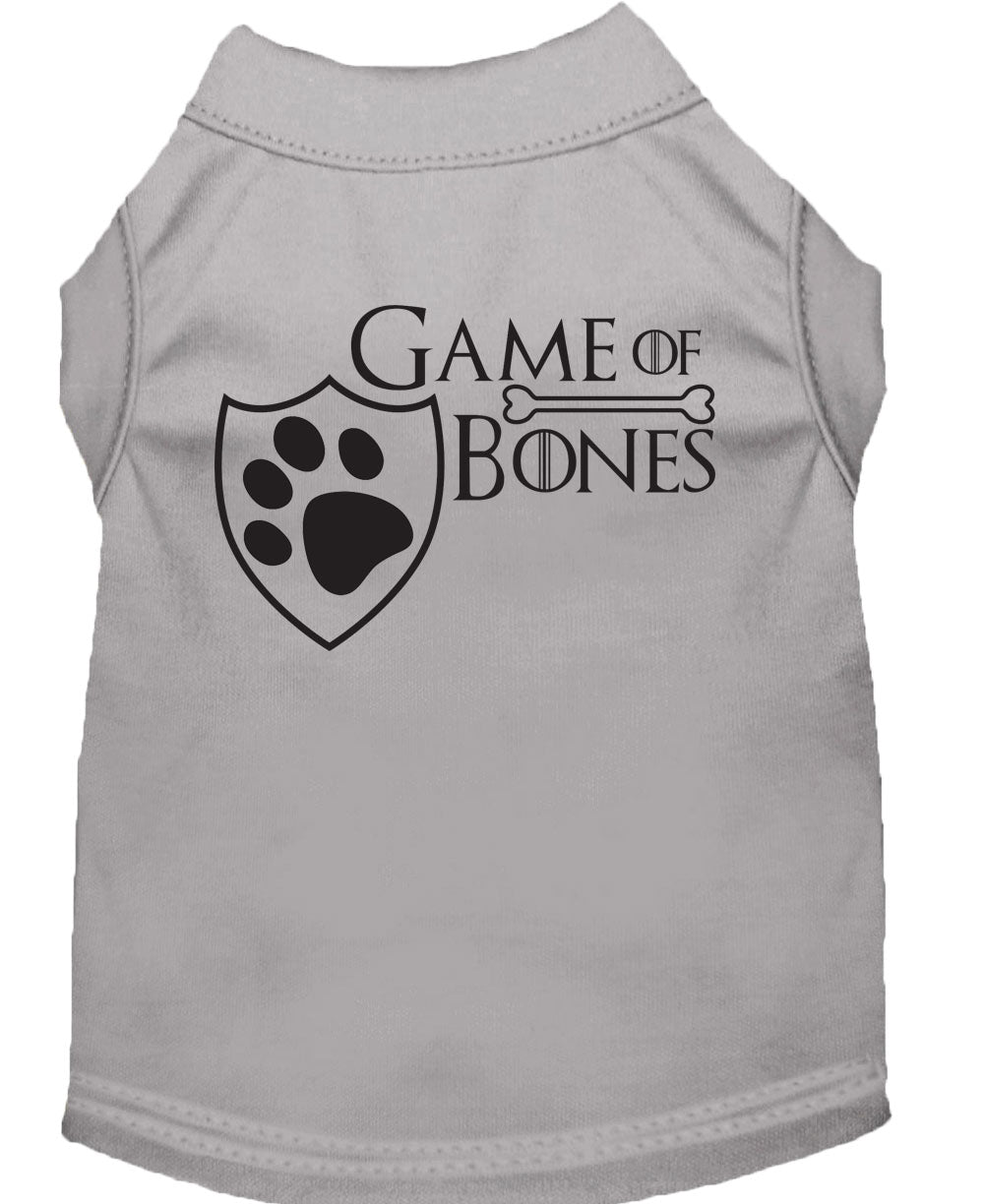 Pet Dog & Cat Shirt Screen Printed, "Game of Bones"