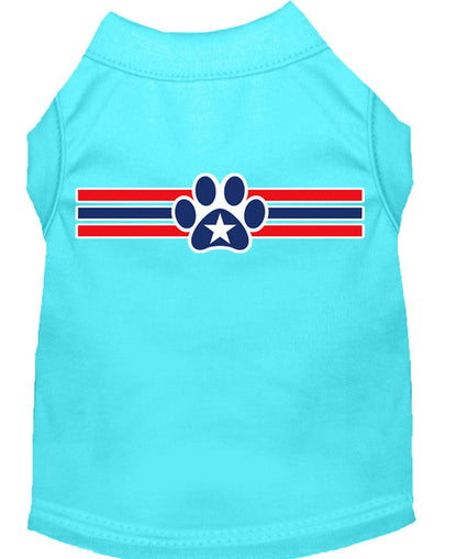 Pet Dog & Cat Shirt Screen Printed, "Patriotic Star Paw Print"