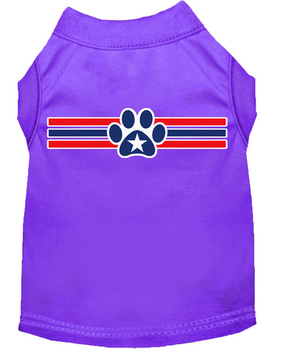 Pet Dog & Cat Shirt Screen Printed, "Patriotic Star Paw Print"