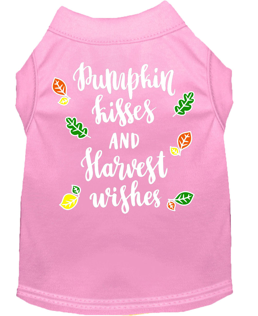 Camiseta para perros y gatos con serigrafía "Pumpkin Kisses &amp; Harvest Wishes"