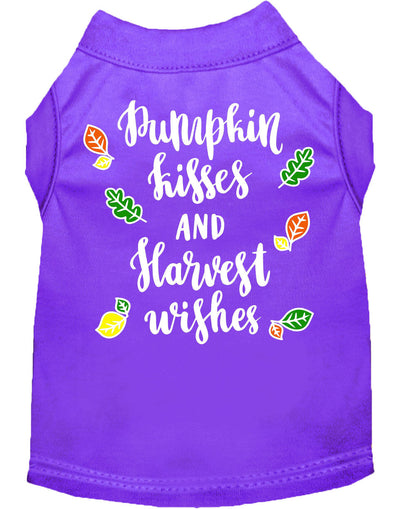 Camiseta para perros y gatos con serigrafía "Pumpkin Kisses &amp; Harvest Wishes"