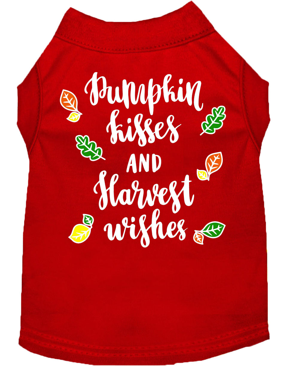 Camiseta para perros y gatos con serigrafía "Pumpkin Kisses &amp; Harvest Wishes"